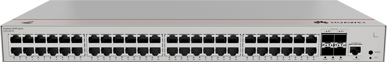Huawei S220-48P4S – 48 ports Gigabit PoE+ + 4 SFP – Rackable