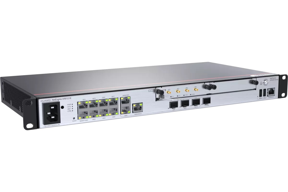 Routeur HUAWEI AR6121E, 2xGE combo WAN, 1x10GE(SFP+) WAN, 8xGE LAN, 1xGE combo LAN, 2xUSB 2.0, 2xSIC