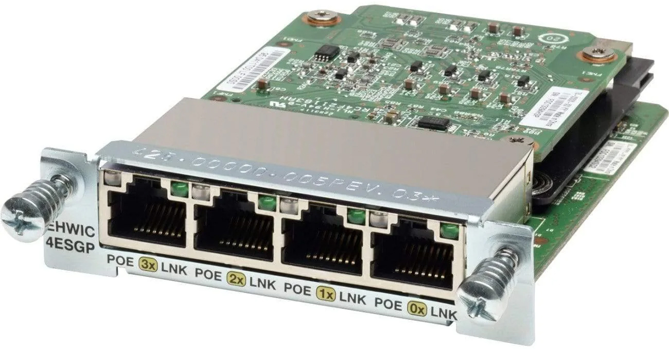 Carte EHWIC‐4ESG 4 Ports 10/100/1000 Ethernet switch interface card
