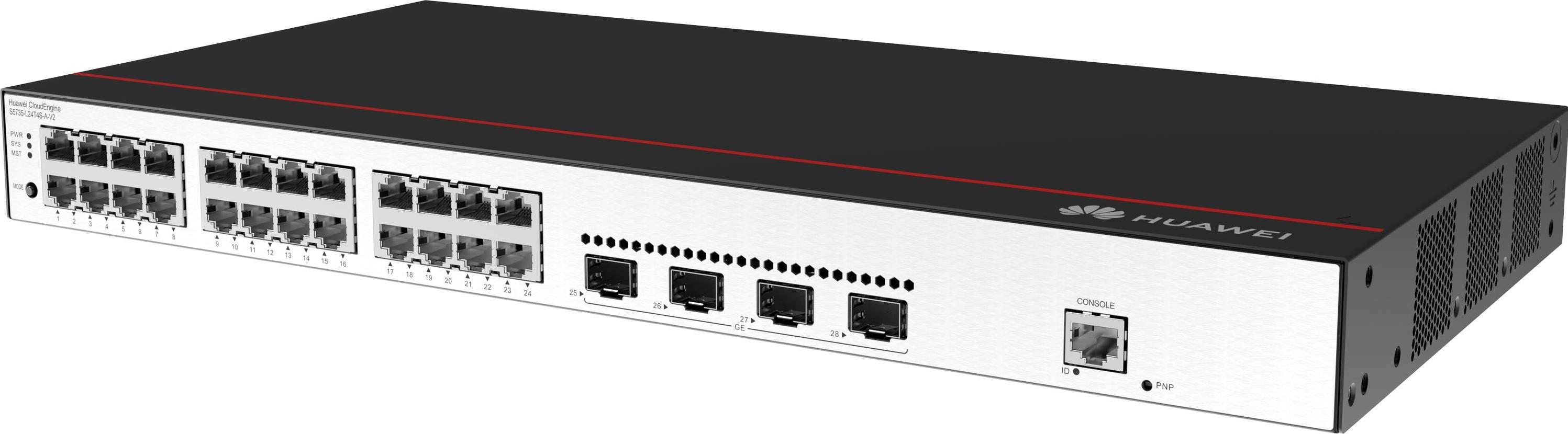 HUAWEI CloudEngine S5735-L24T4S-A-V2 (24x10/100/1000BASE-T ports, 4xGE SFP ports, AC power)